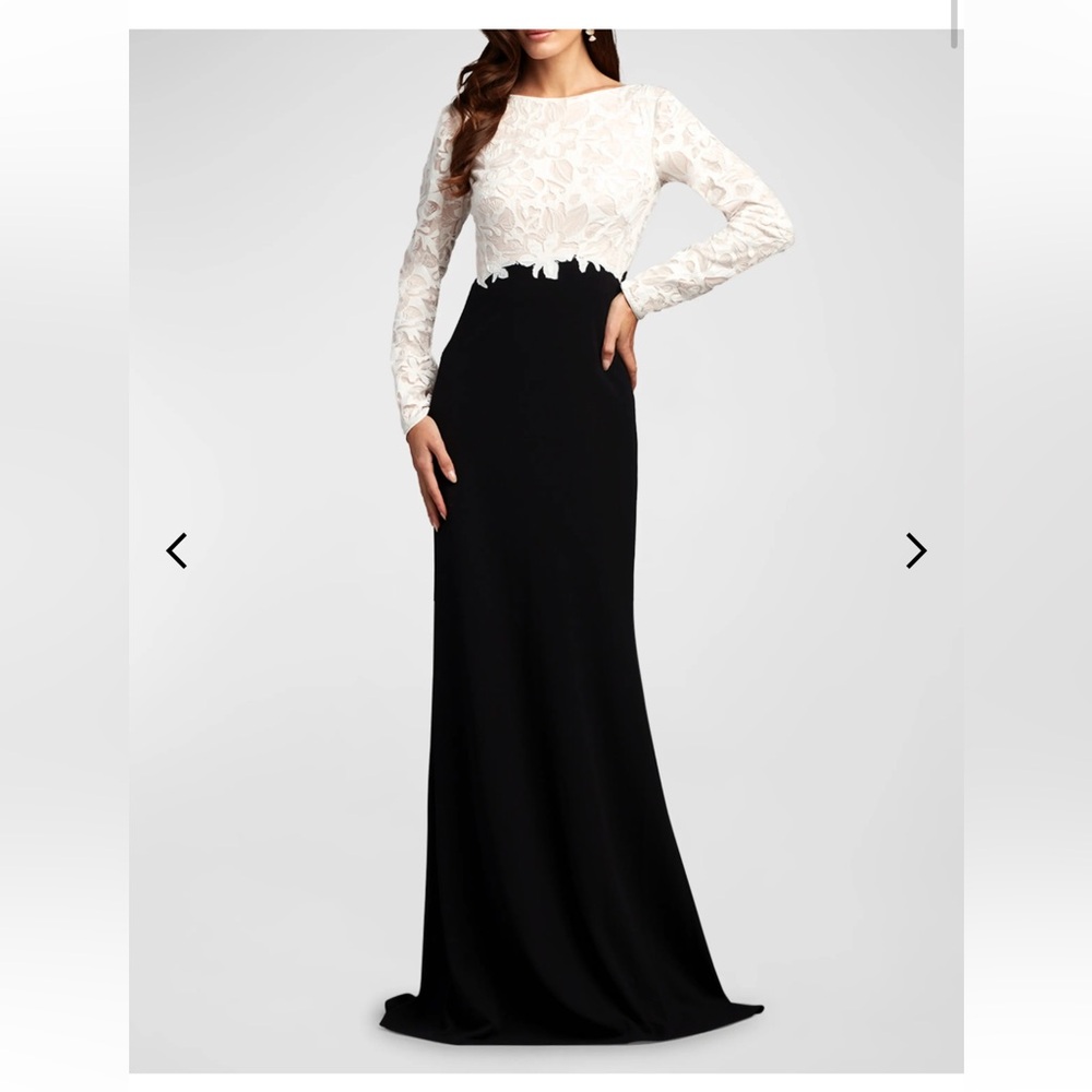 Tadashi Shoji Two-Tone A-Line Lace Crepe Gown NWT SZ 10